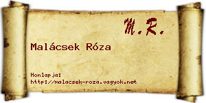 Malácsek Róza névjegykártya